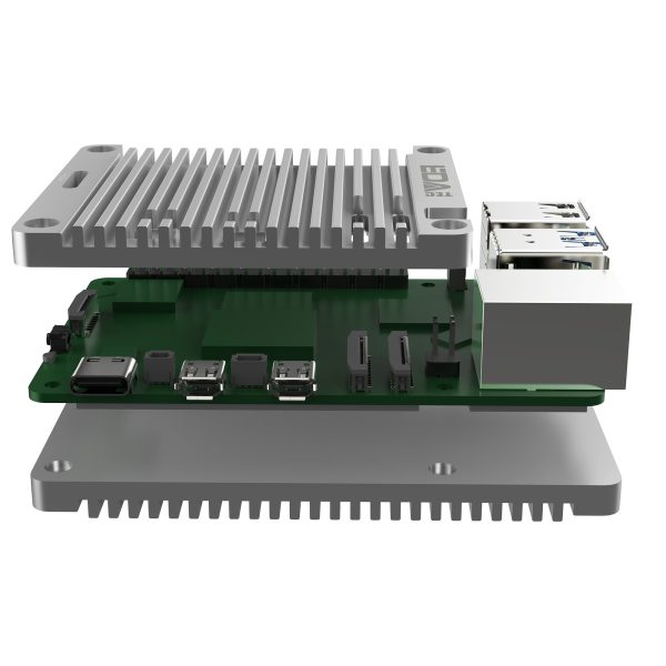 Passive Cooling Open Aluminum CNC Case for Raspberry Pi 5